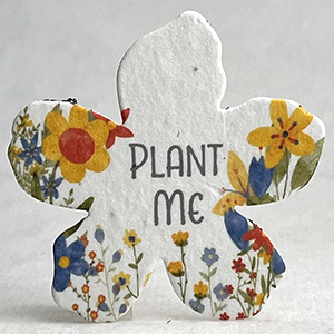 seed paper bright garden printed flower shapes